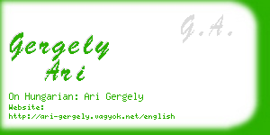 gergely ari business card